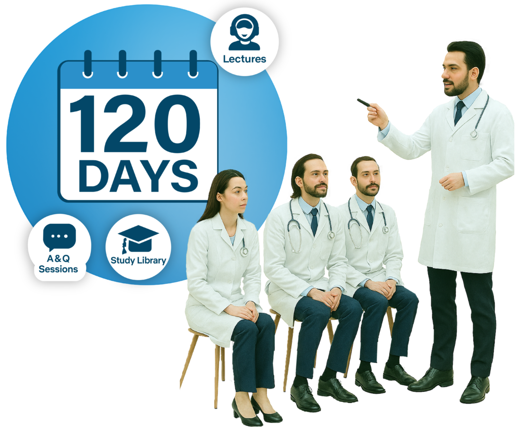 Medical student studying with AceUSMLE’s Step 2 CK Program, focusing on clinical case review and USMLE exam preparation.